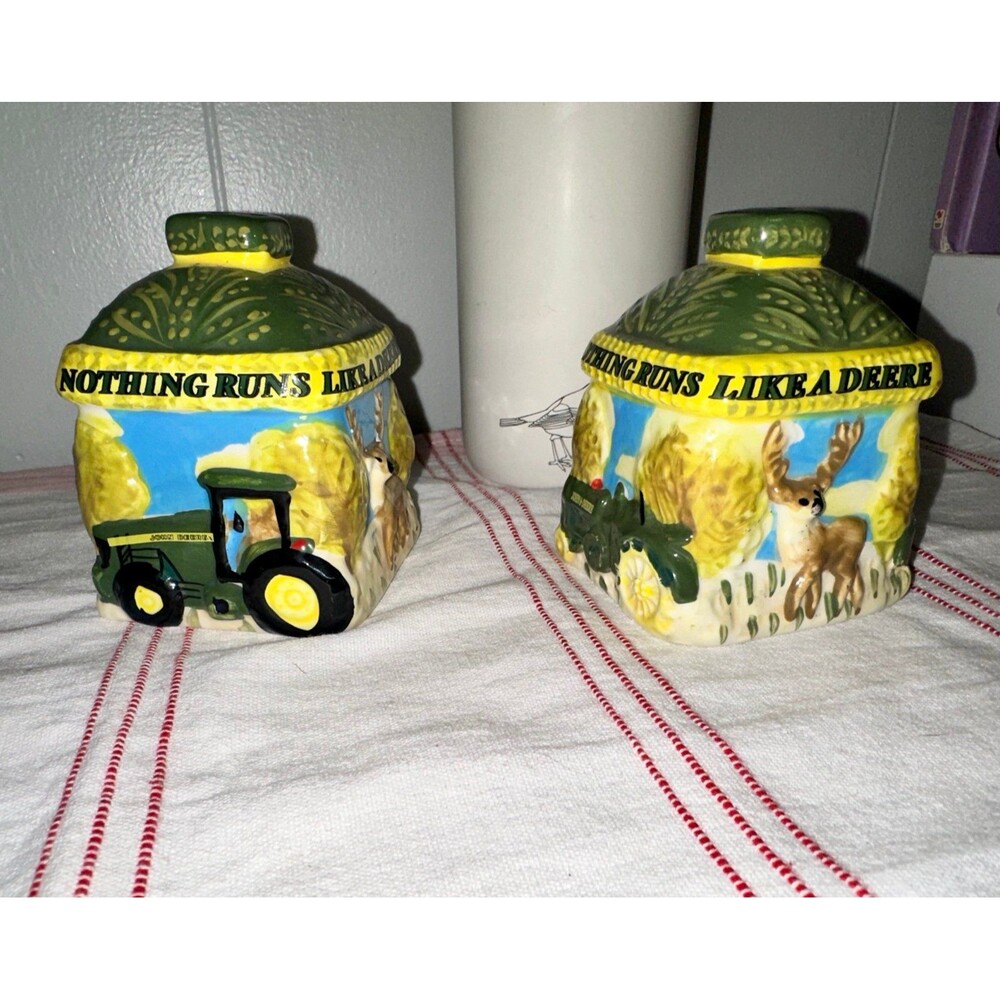 Vintage Gibson John Deere Salt & Pepper Shakers - Tractors and Deer